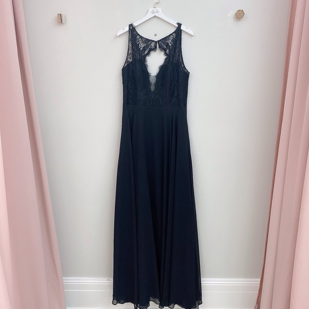 Hayley Paige Black Bridesmaid Dress 5919 Size 10